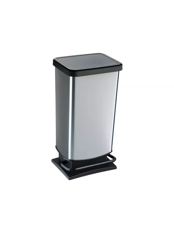 GPC Foot Pedal Bins - 40 Litre - Metal/Carbon Look